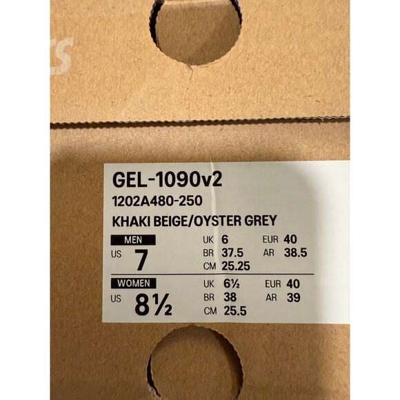 NEW Asics GEL-1090v2 Cream 1202A480-250 Women's Size 8.5 Running Sneakers - Picture 6 of 7